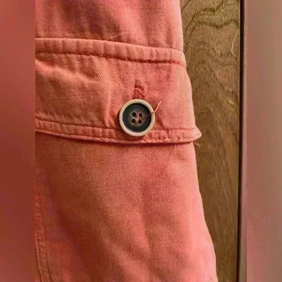 Anthropologie Button Pocket Skirt with Back Zipper in Salmon Pink Size 14 - Picture 5 of 7